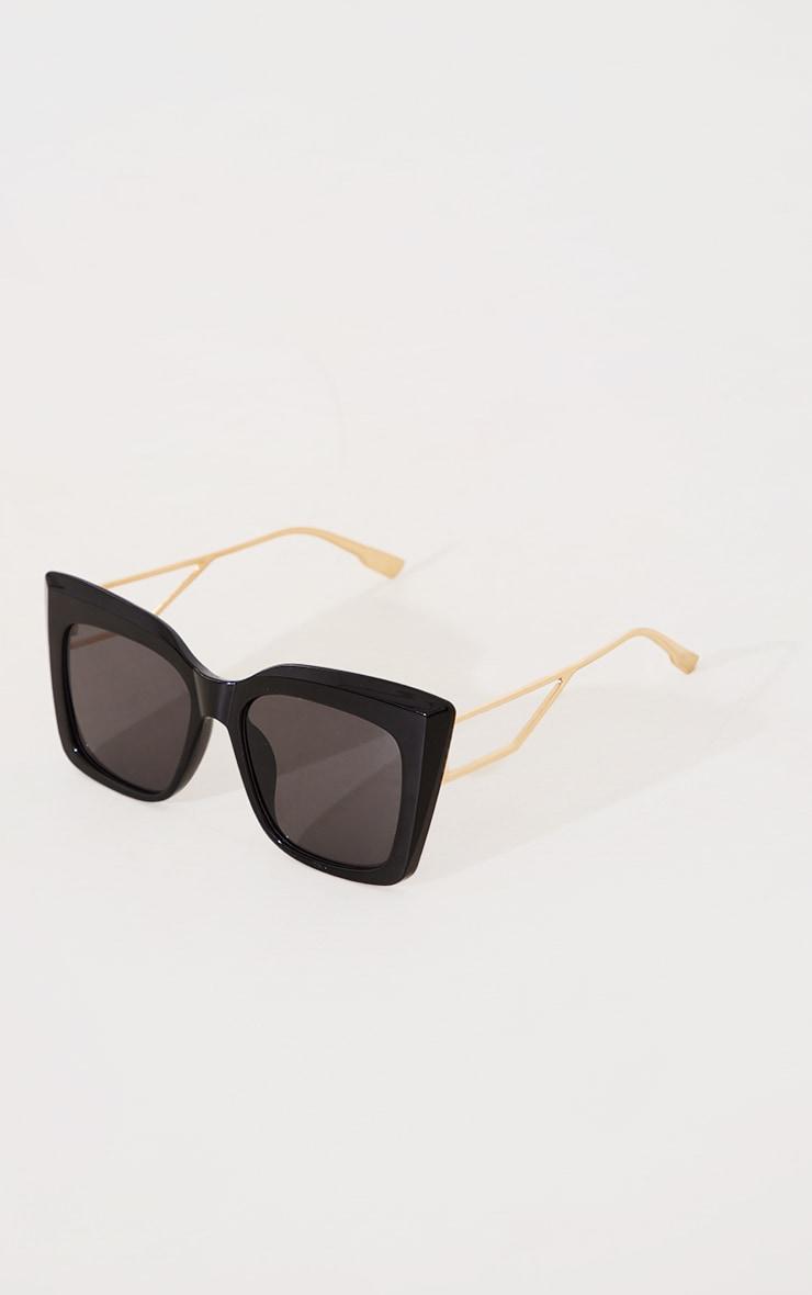 Black Oversized Metal Arm Cat Eye Sunglasses Product Image