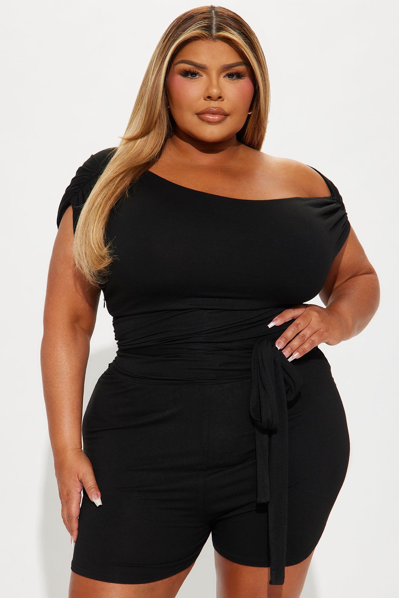 Thinking About You Romper - Black Product Image