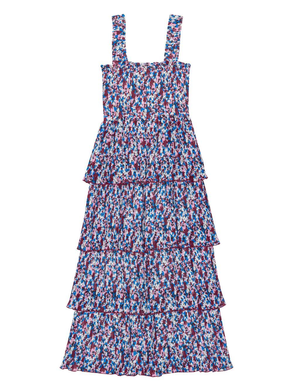 floral-print layered midi dress Product Image