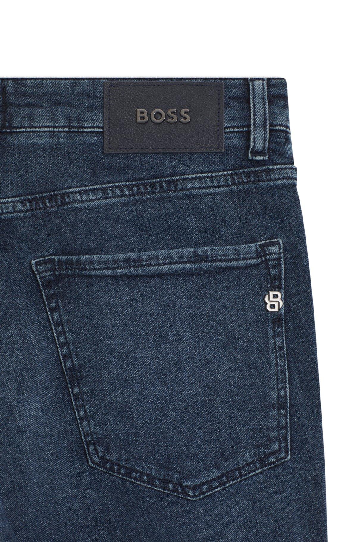 BOSS - Maine regular-fit jeans in blue Italian denim - Blue Product Image