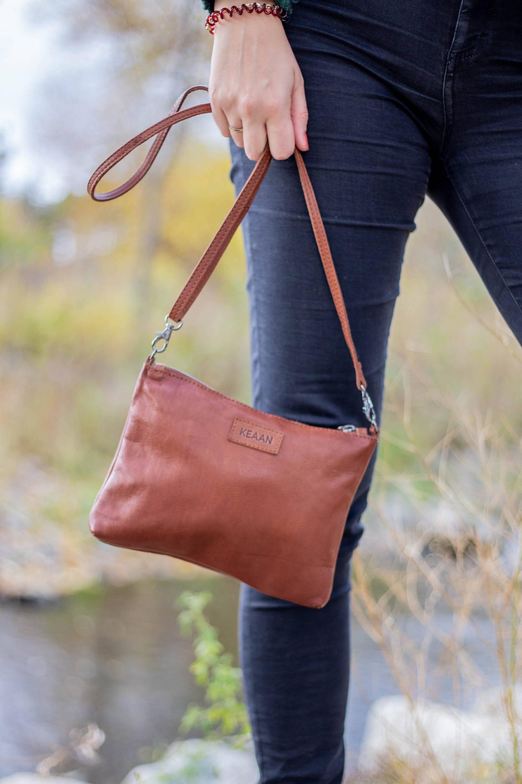 [MIA] SMALL CROSSBODY & CLUTCH | SUPER SOFT NAPPA LEATHER: TAN Product Image