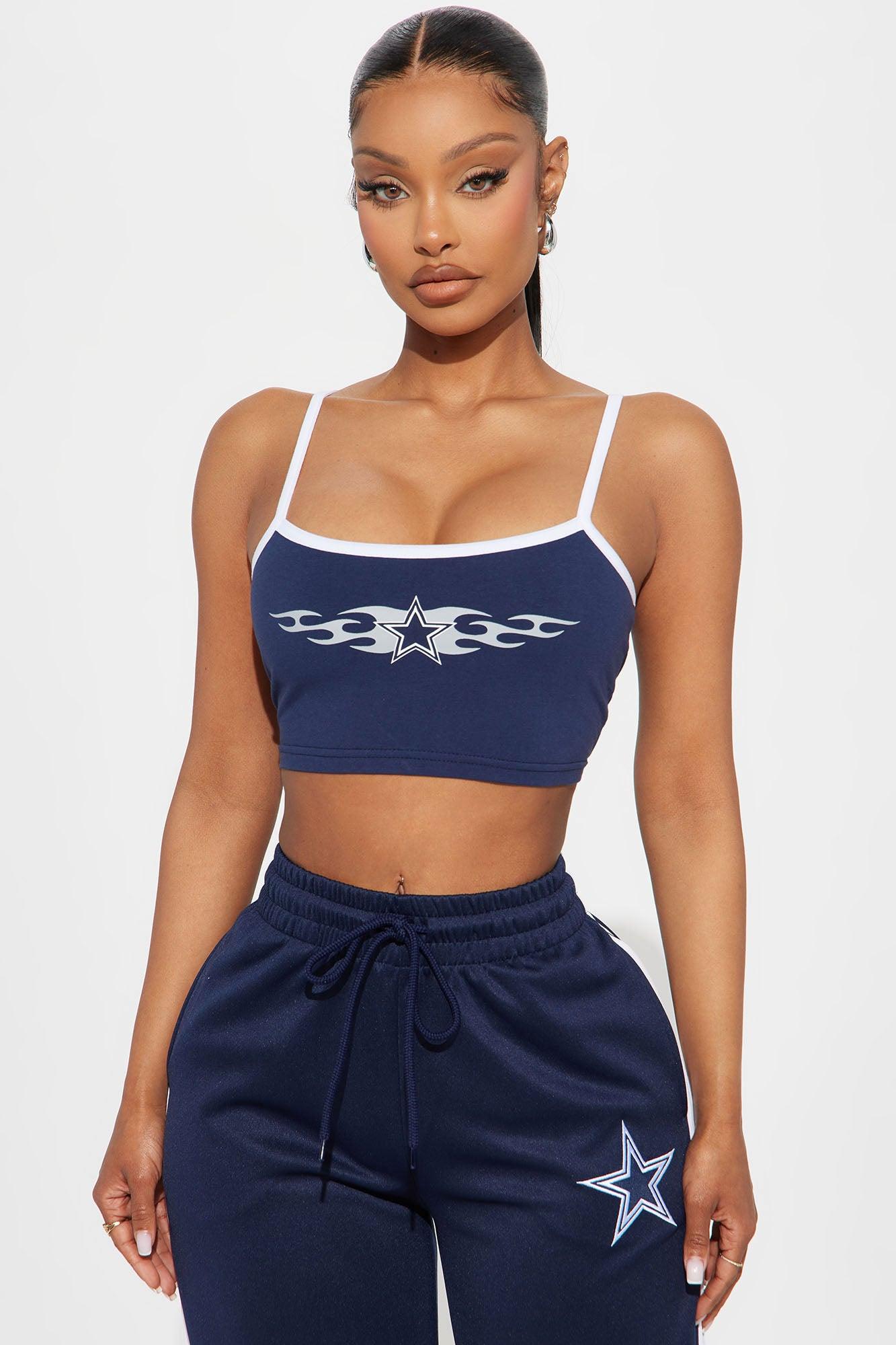Cowboys Territory Crop Top - Navy Product Image