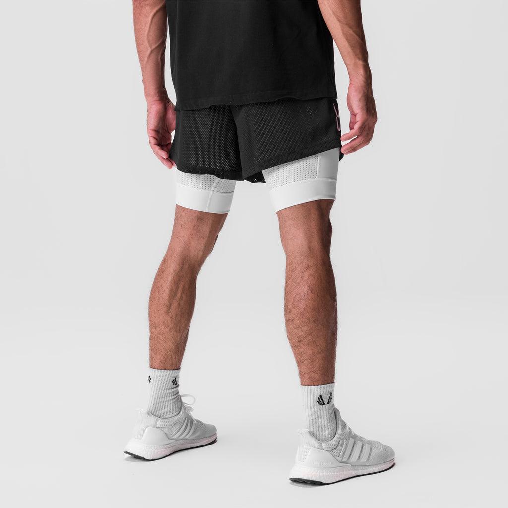 0848. SilverPlus™ Mesh 5" Liner Short - Black/White "Training Division" Product Image