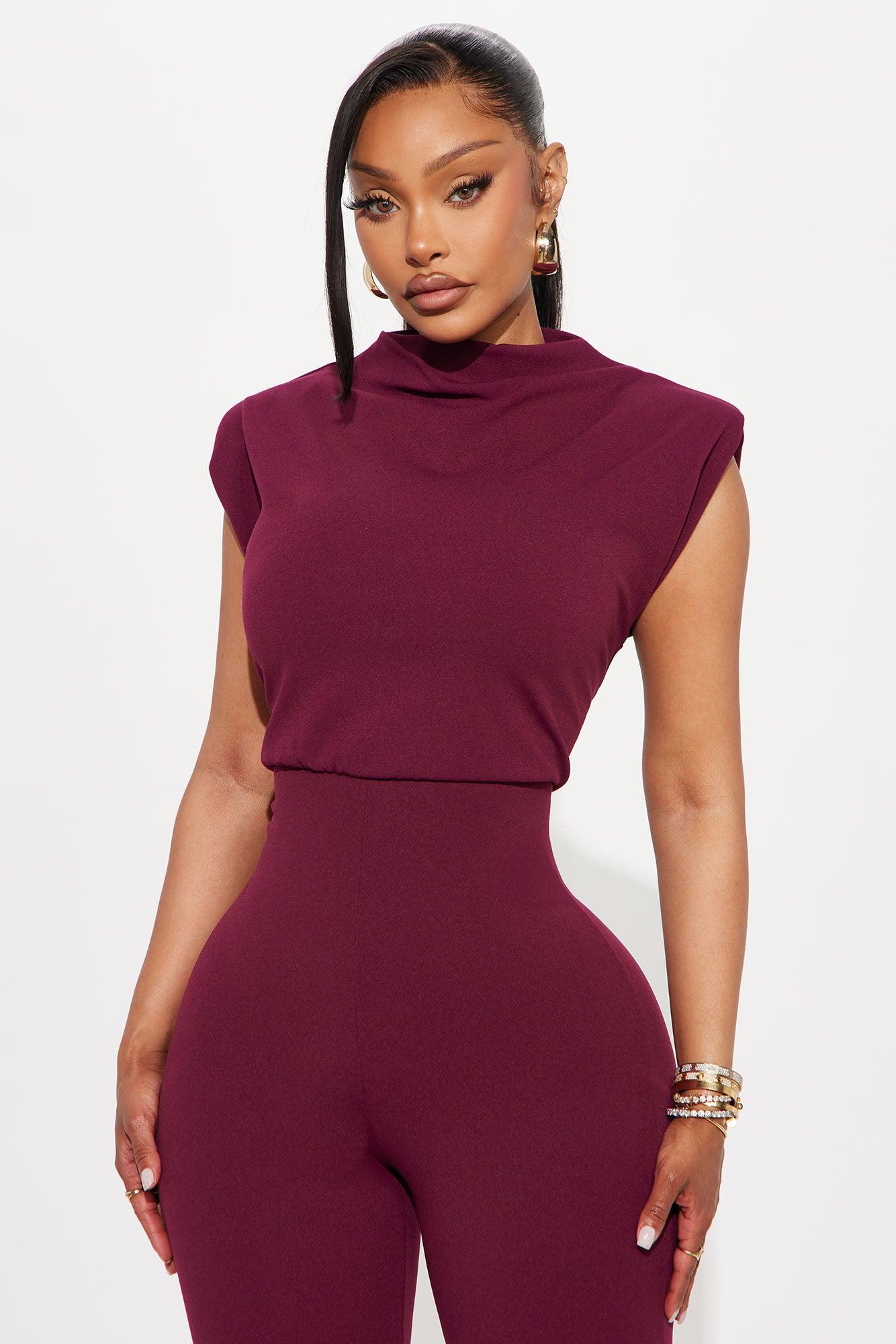 Gemma Sleeveless Jumpsuit - Wine Product Image