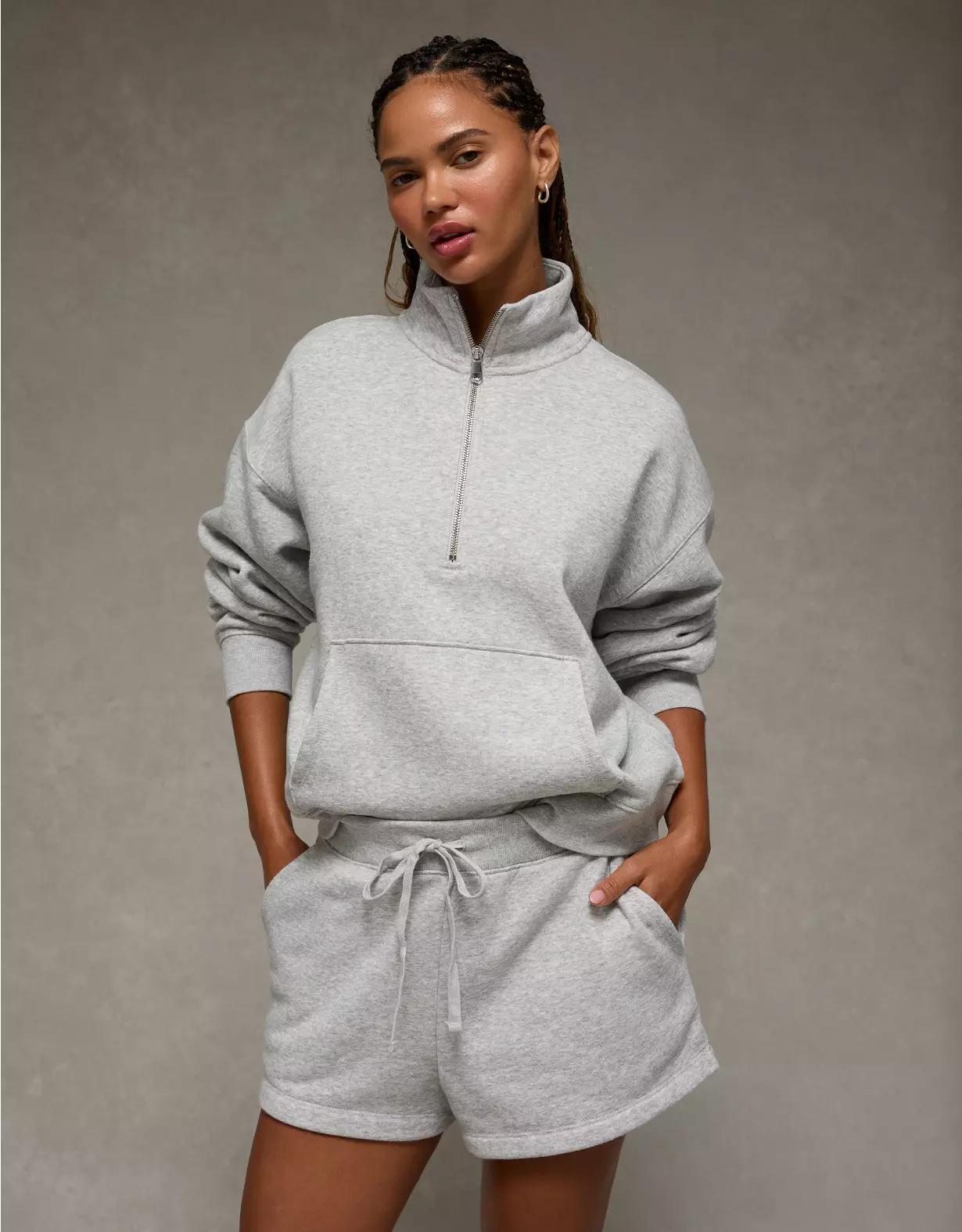 AE Everyday Luxe Quarter Zip Sweatshirt Product Image