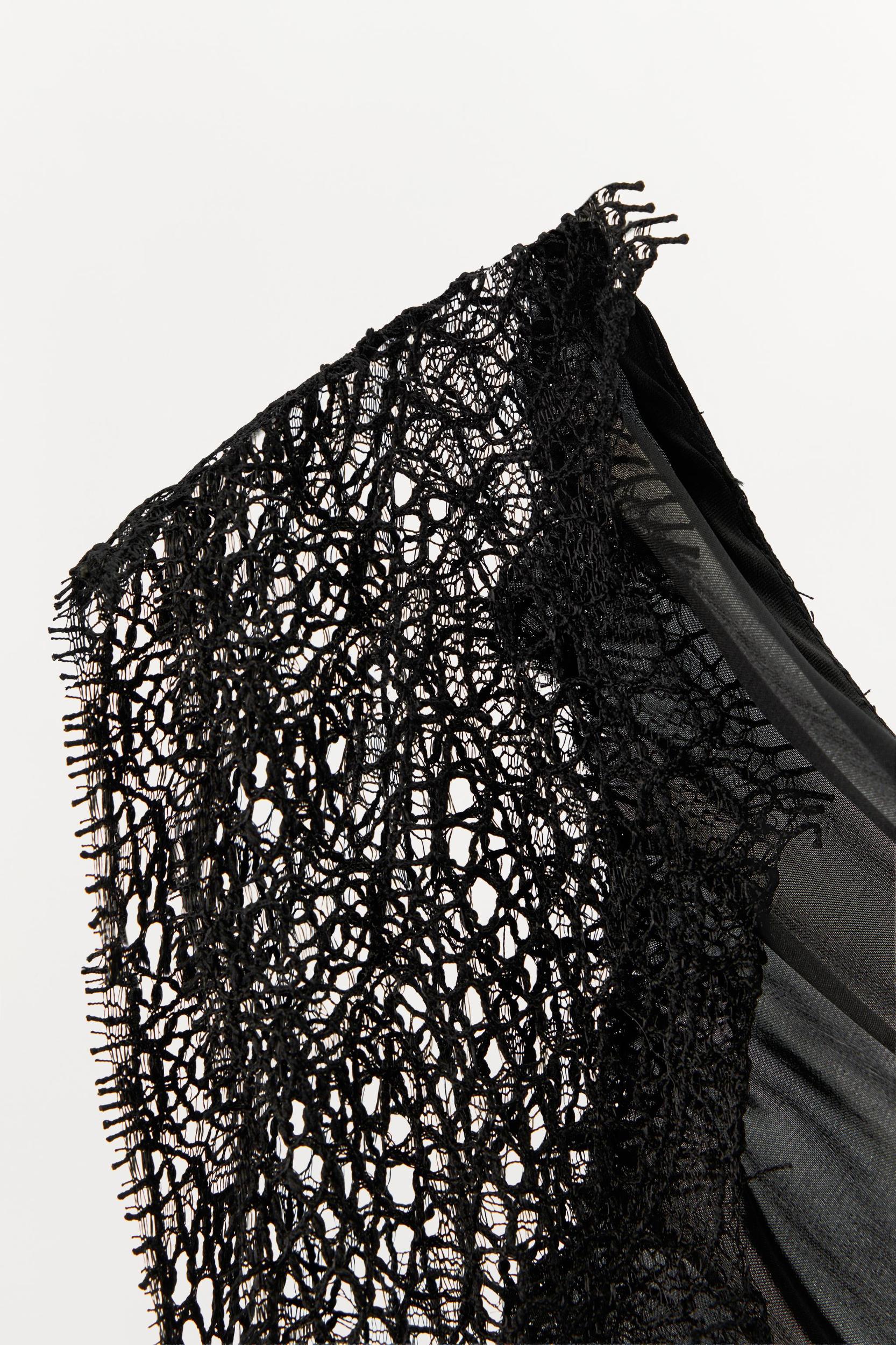 ASYMMETRIC SATIN EFFECT LACE TOP Product Image