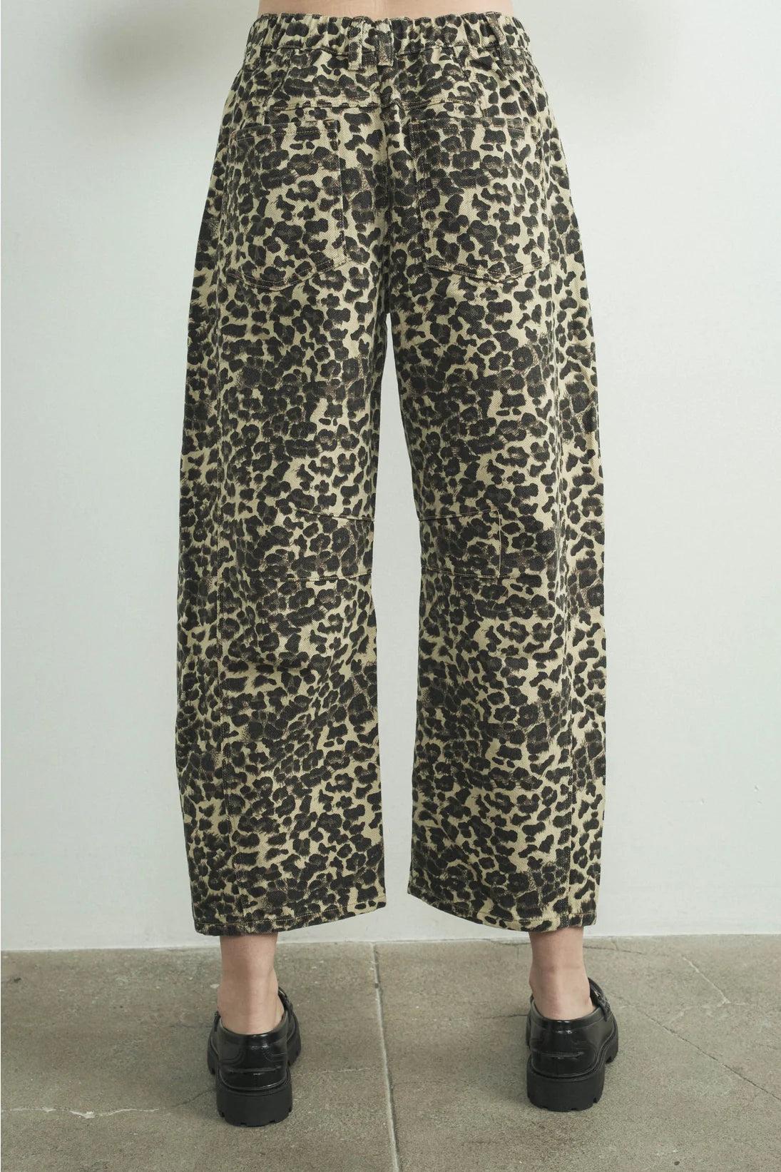 Leopard Barrel Jeans Product Image