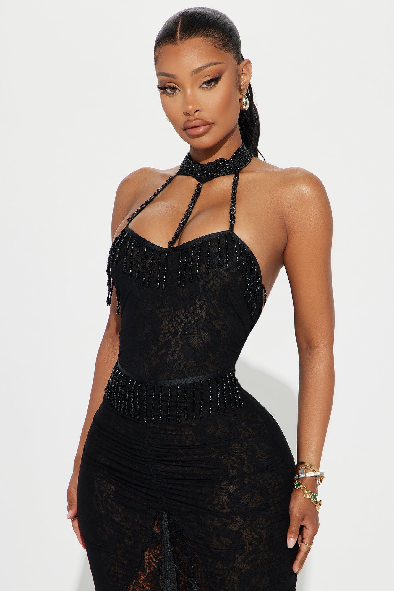 Scarlett Embellished Lace Gown - Black Product Image