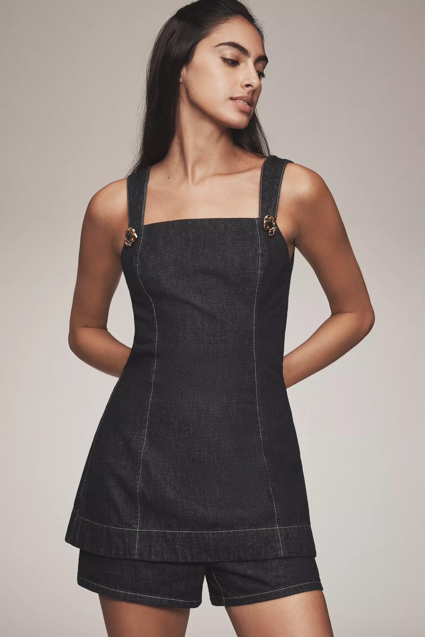 Caryl Denim Romper Product Image