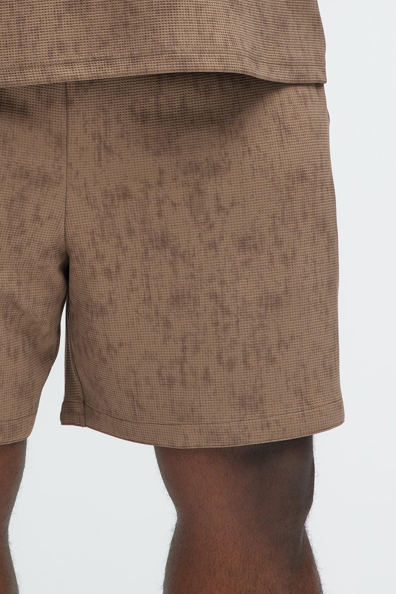 Kerwin Waffle Texture Shorts - Brown Product Image
