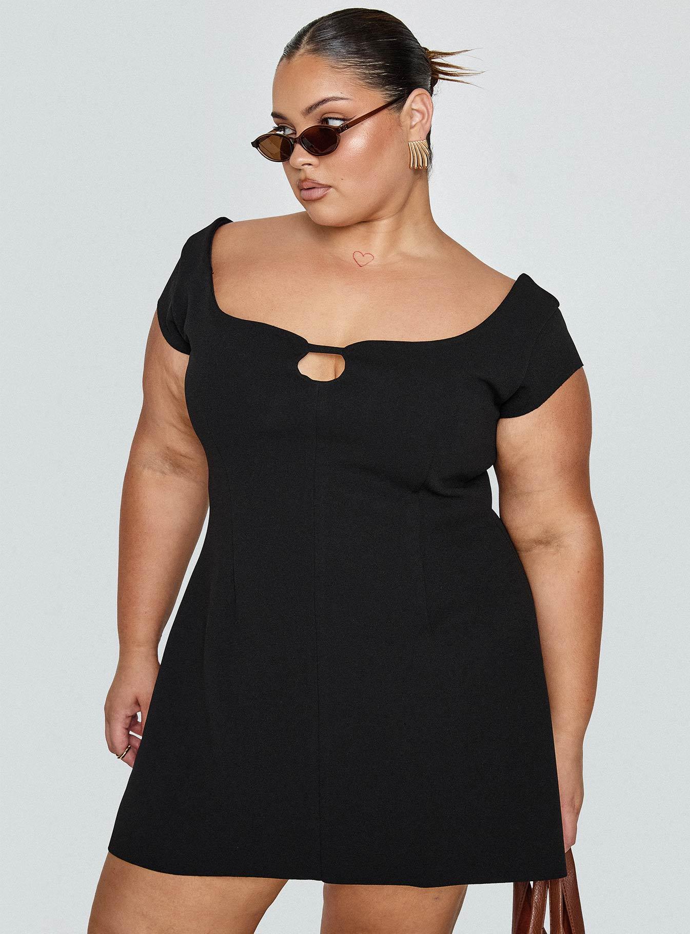 Sylvette Mini Dress Black Curve Product Image