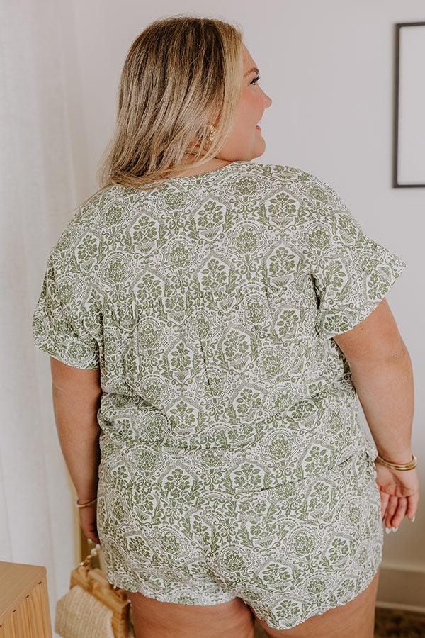 Mykonos Muse Linen-Blend Floral Top Curves Product Image