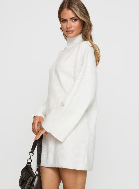 Sonelle Sweater Mini Dress White Product Image