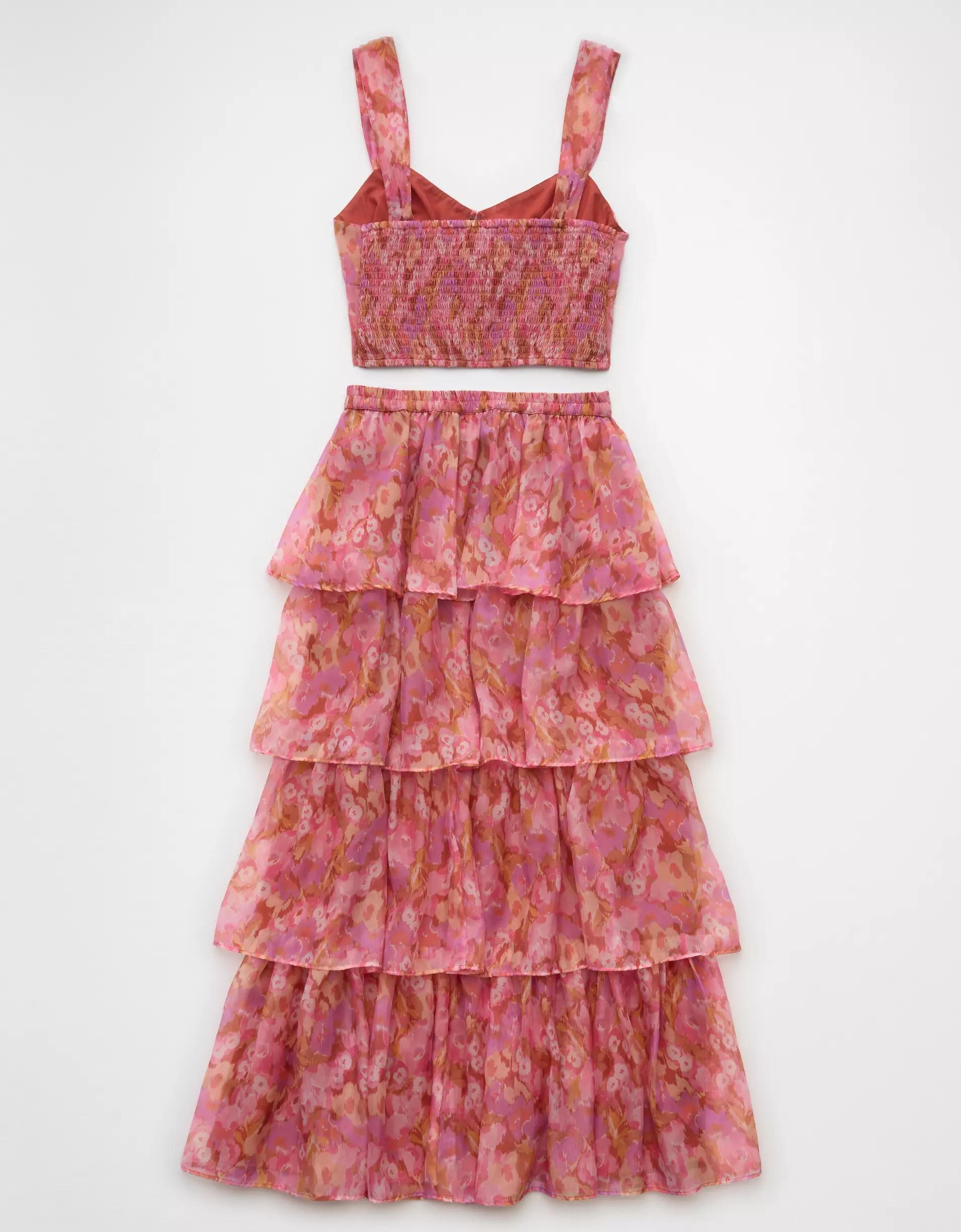 AE Floral Organza Maxi Skirt Set Product Image