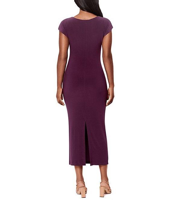Miraclesuit Isla Solid Scoop Neck Cap Sleeve Shaping Midi Dress Product Image