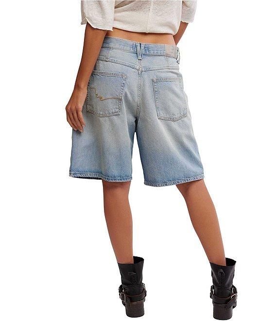We The Free Montana Mid Rise Bermuda Denim Shorts Product Image