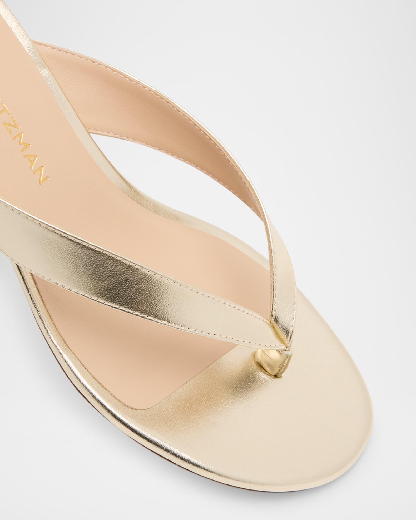 Rio Metallic Kitten-Heel Thong Sandals Product Image