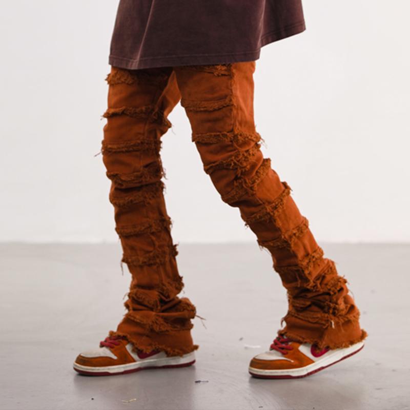 Vintage Erosion Damaged Raw Edge Jeans Product Image