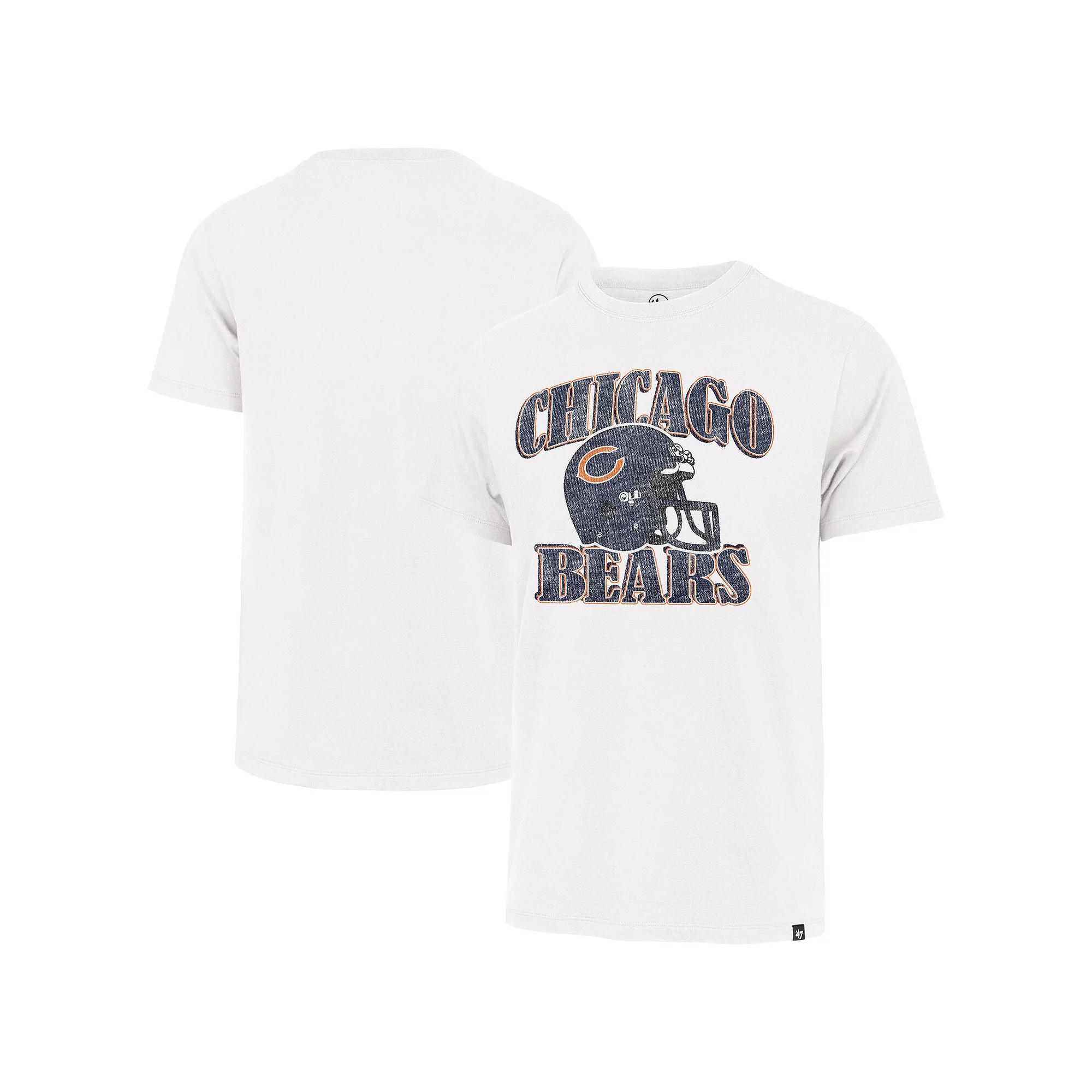 Men's '47 White Chicago Bears Overrun Franklin Throwback Logo T-Shirt, Size: 2XL Product Image
