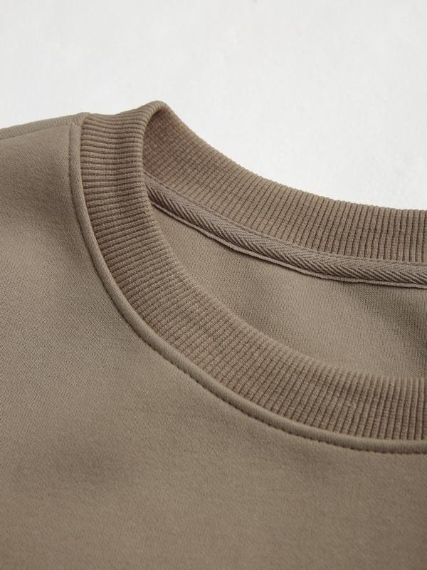 Solid Color Label Embellished Oversized Hoodie Product Image