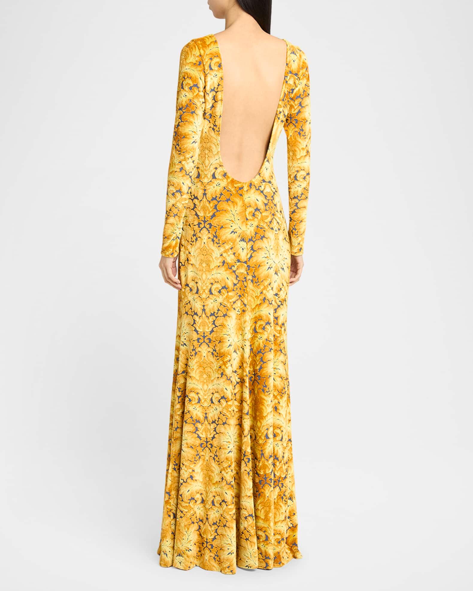 Long-Sleeve Open-Back Maxi Dress  Product Image