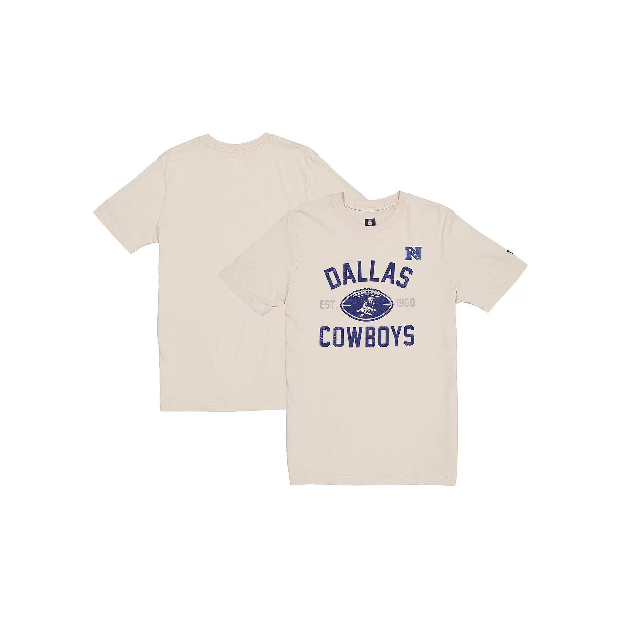 Men's New Era Cream Dallas Cowboys Historic T-Shirt, Size: 2XL, Beige Product Image