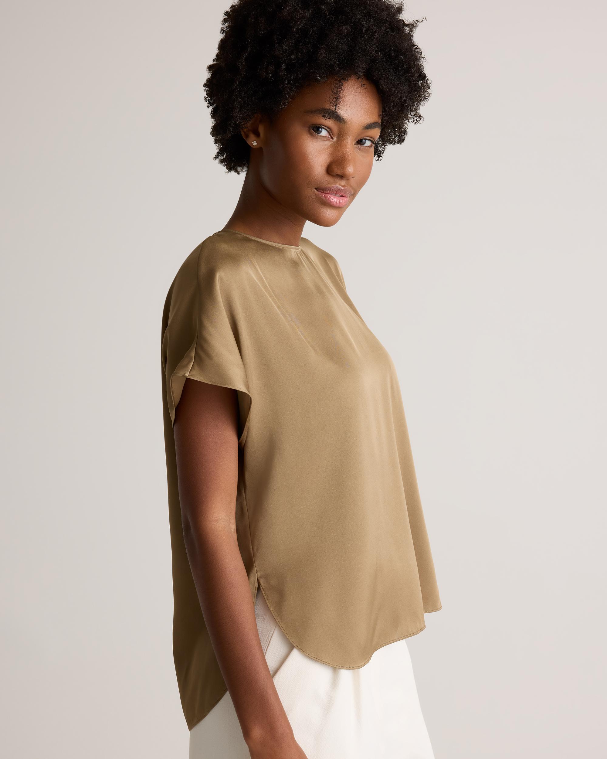 Quince | Women's Washable Stretch Silk Split Hem T-Shirt Mulberry Silk Product Image
