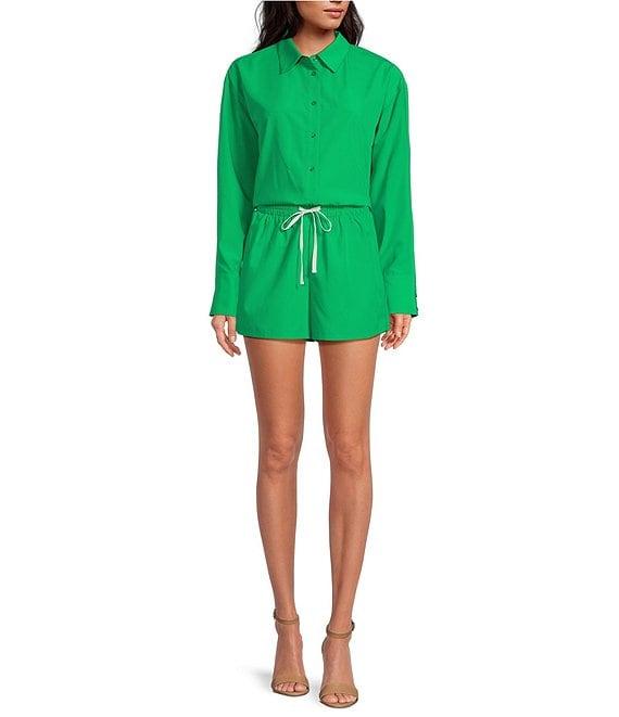 Gianni Bini Sam Poplin Flat Front Coordinating Drawstring Short Product Image