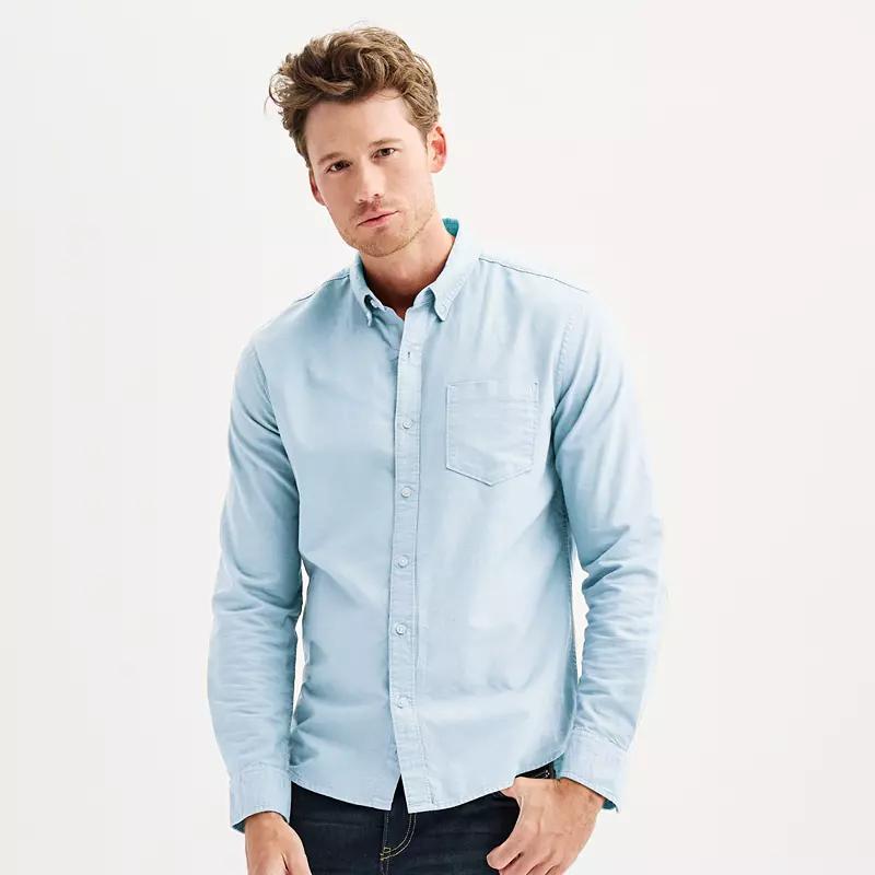 Men's Sonoma Goods For Life® Long Sleeve Perfect Length Button-Down Shirt,  Product Image