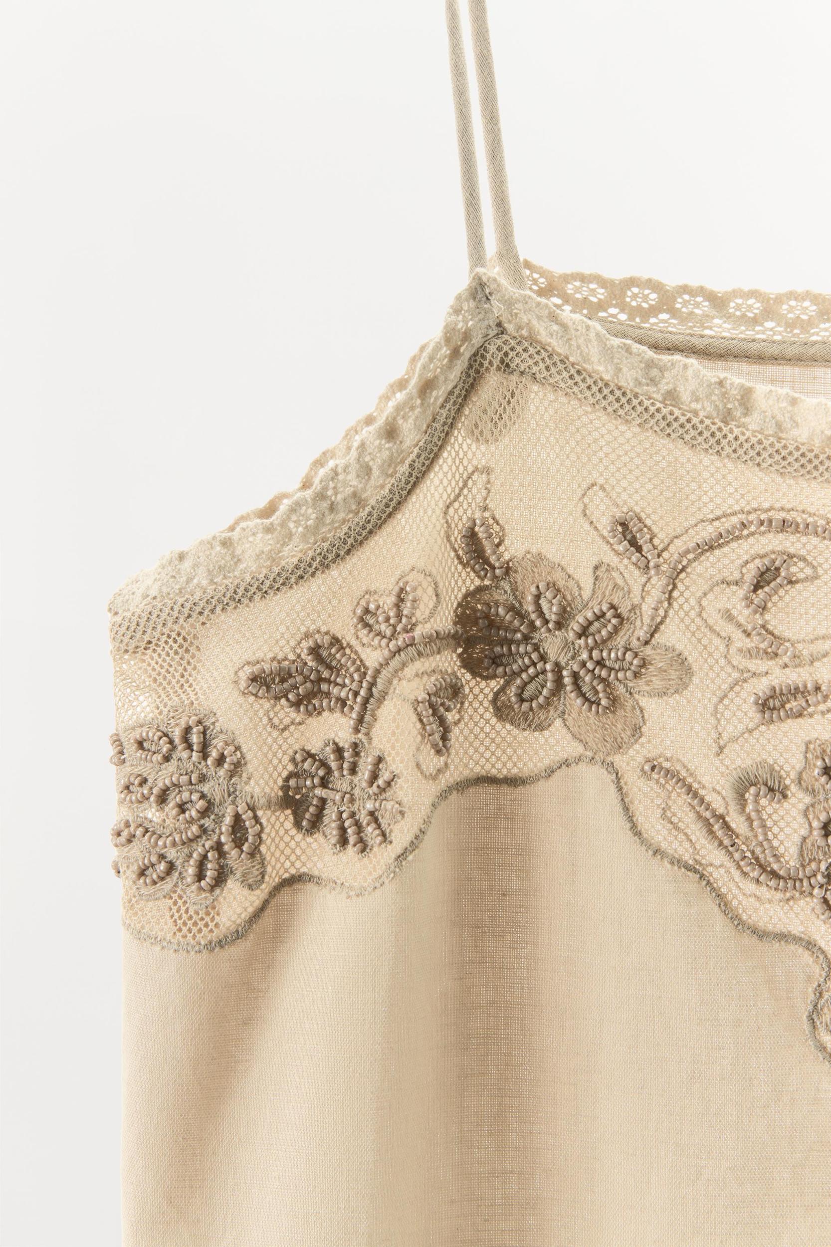 BEADED EMBROIDERED BERMUDA SHORTS Product Image