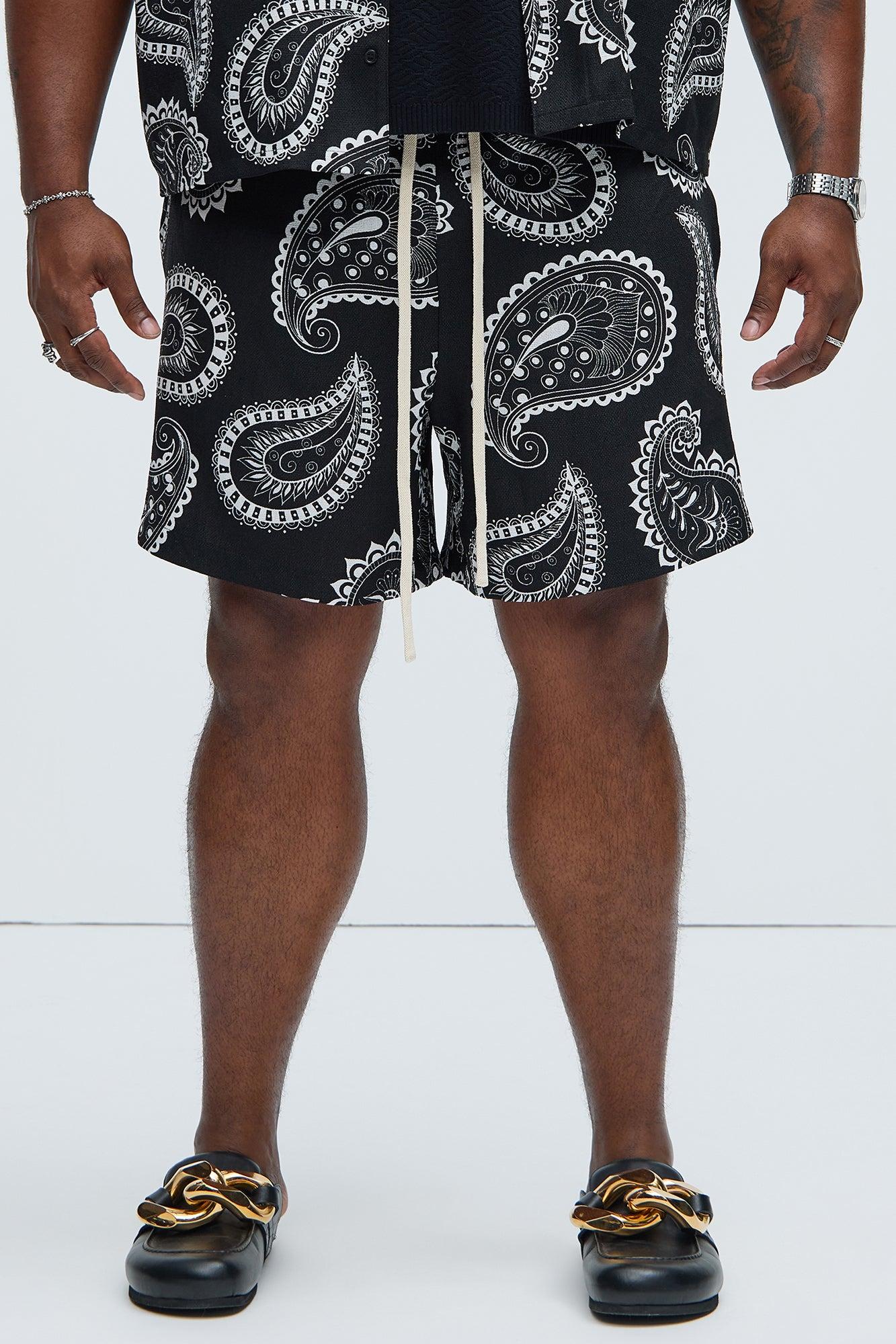Laredo Paisley Warm Up Shorts - Black/White Product Image