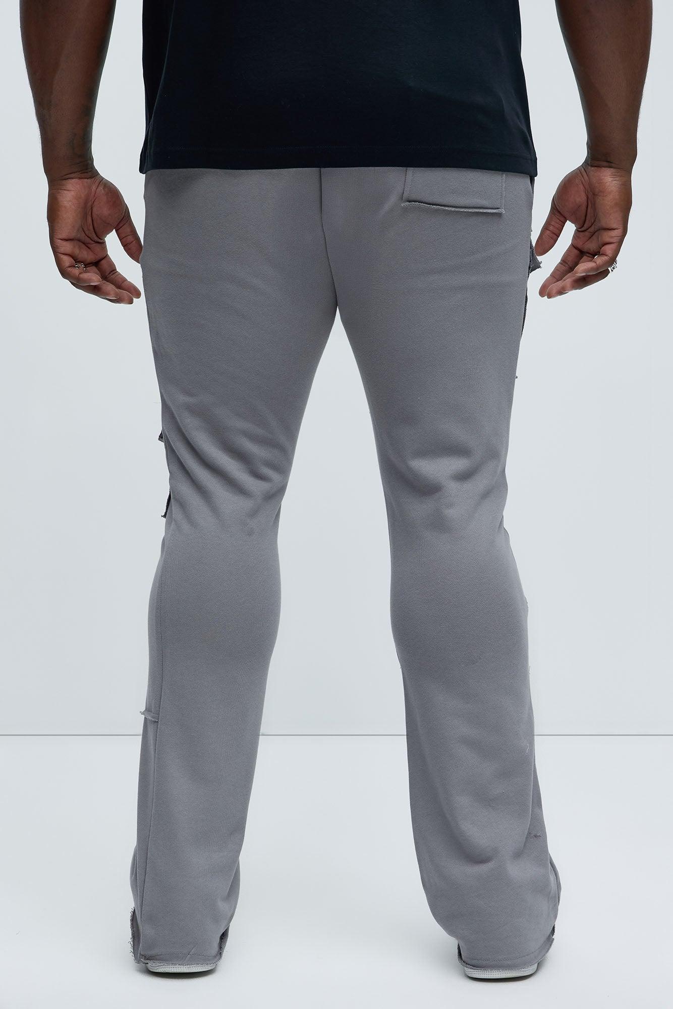 Extra Cargo Flared Sweatpants - Grey Product Image