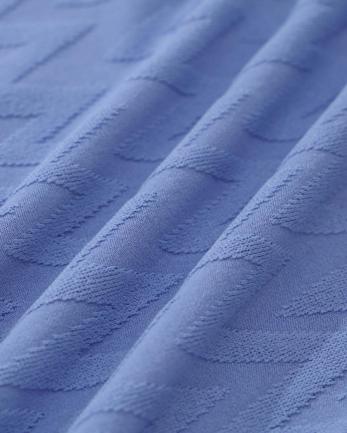 Blue Textured Scoop Neck Bikini Set Product Image