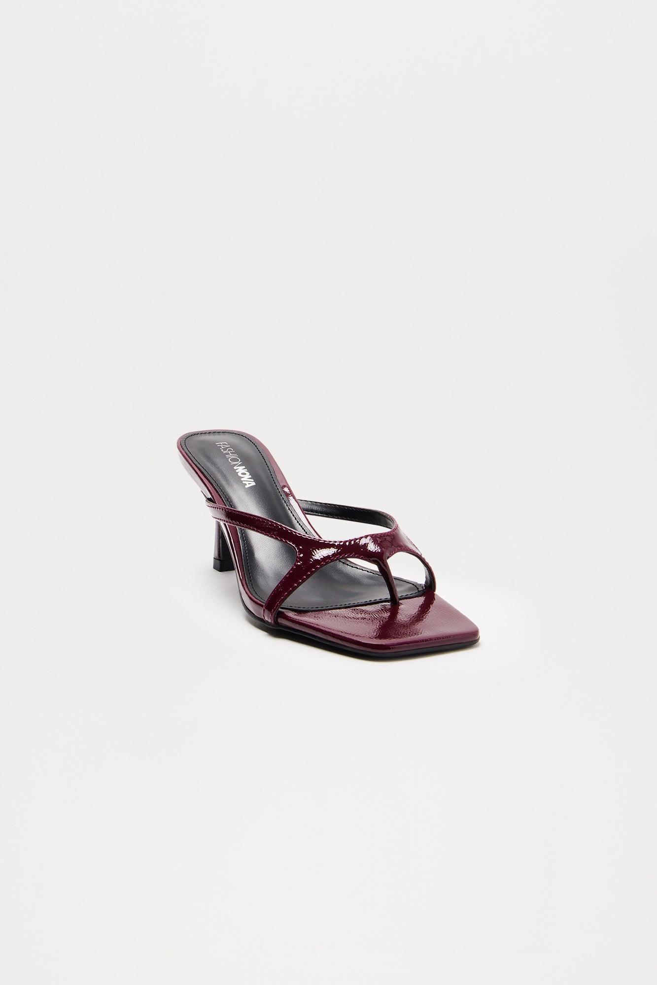 Wynn Patent Mules - Burgundy Product Image