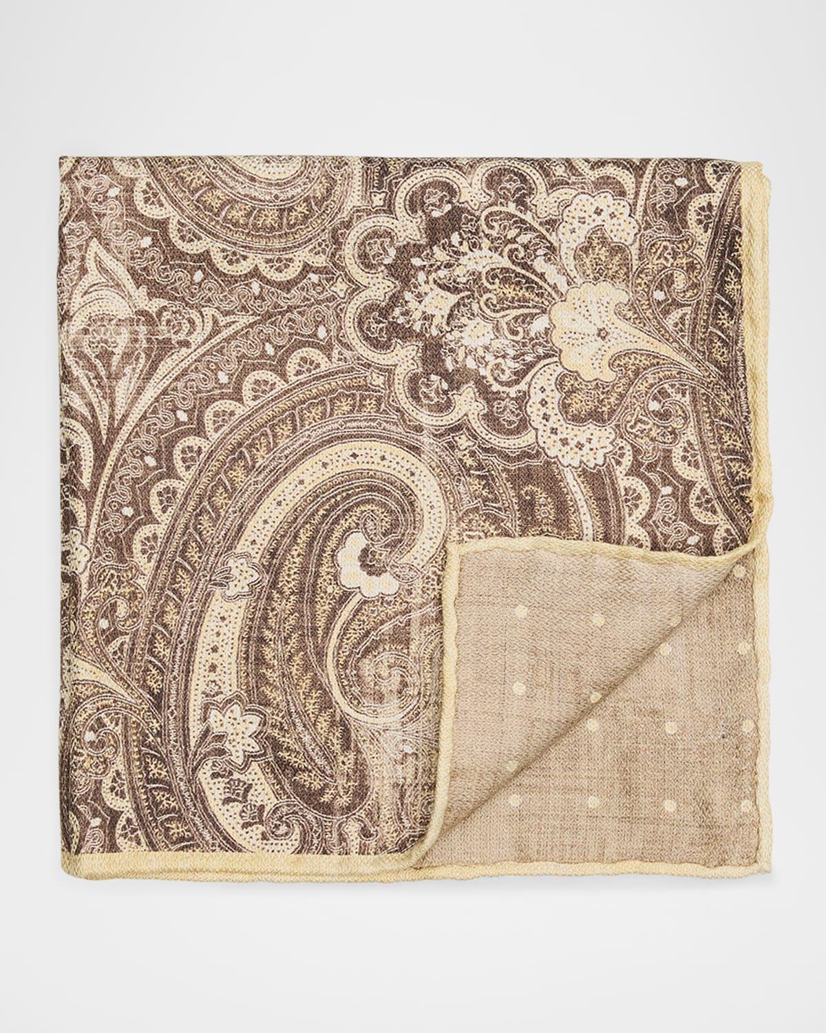 Mens Silk Paisley Pocket Square Product Image