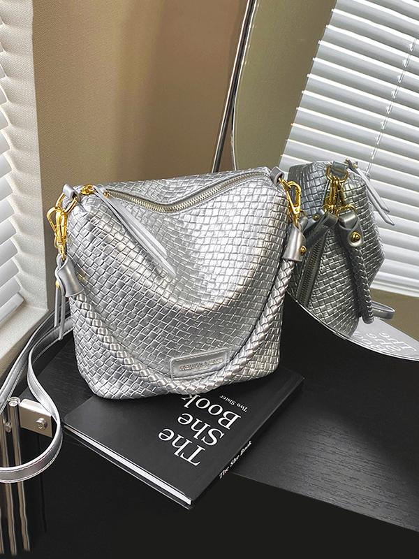 Split-Joint Woven Zipper Bags Product Image