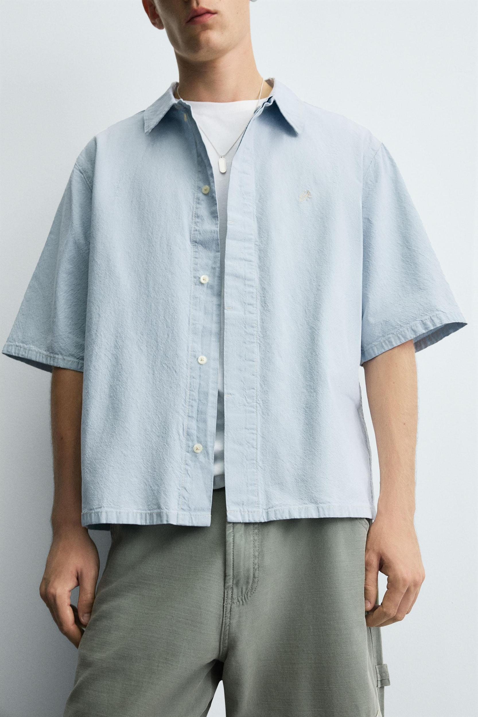 EMBROIDERED DENIM SHIRT Product Image