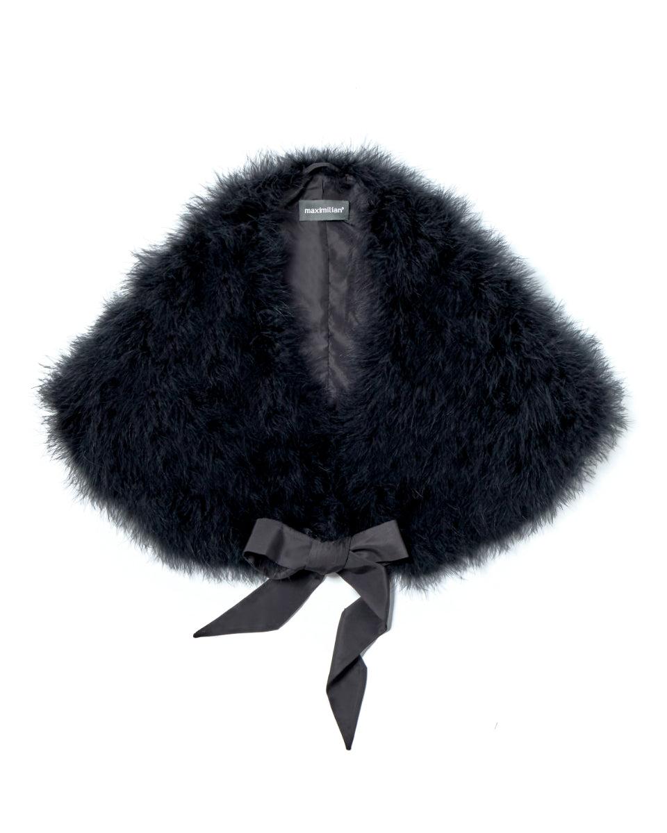 Julia & Stella by Maximilian Turkey Feather Stole with Ties-Maximilian Product Image