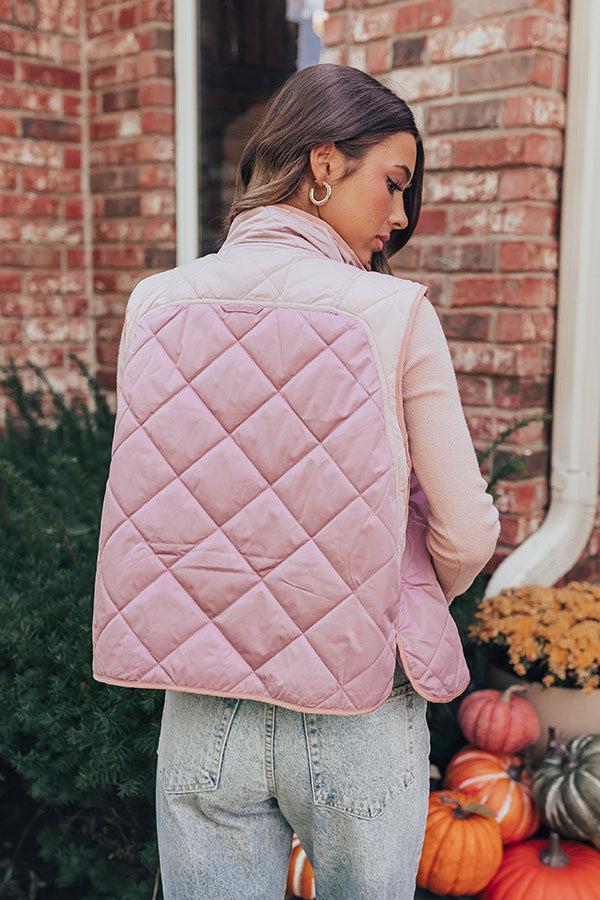Campfire Stories Quilted Vest in Blush Product Image