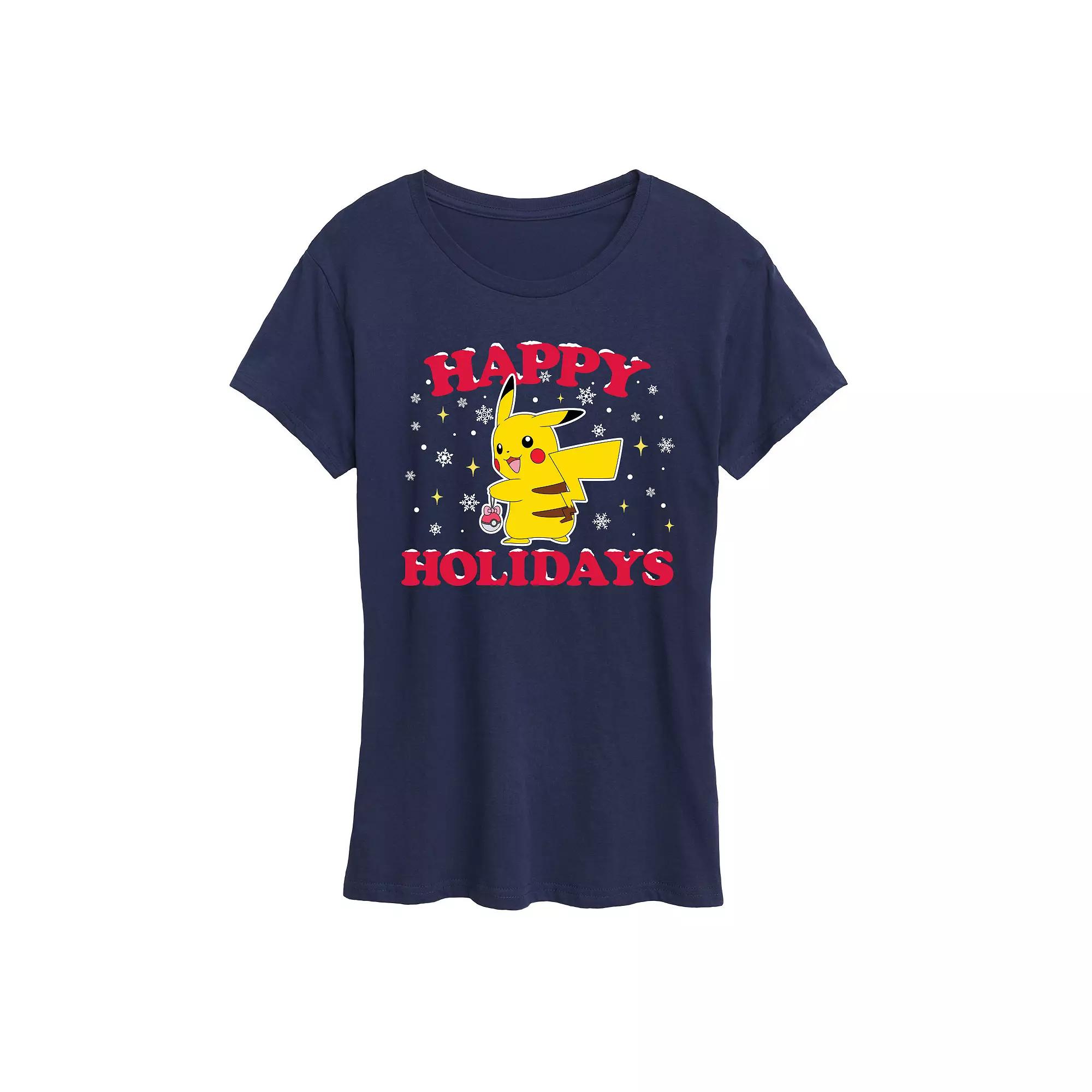 Women's Pokemon Happy Holidays Tee, Girl's,  Product Image