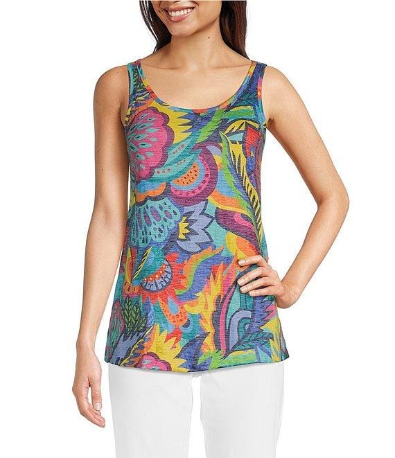 Ali Miles Tropical Multi Print Button Front Tank Set Product Image