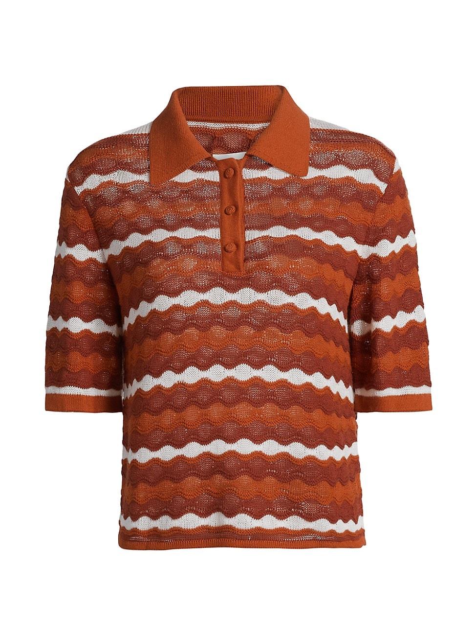 Womens Mullu Chevron Polo Shirt Product Image
