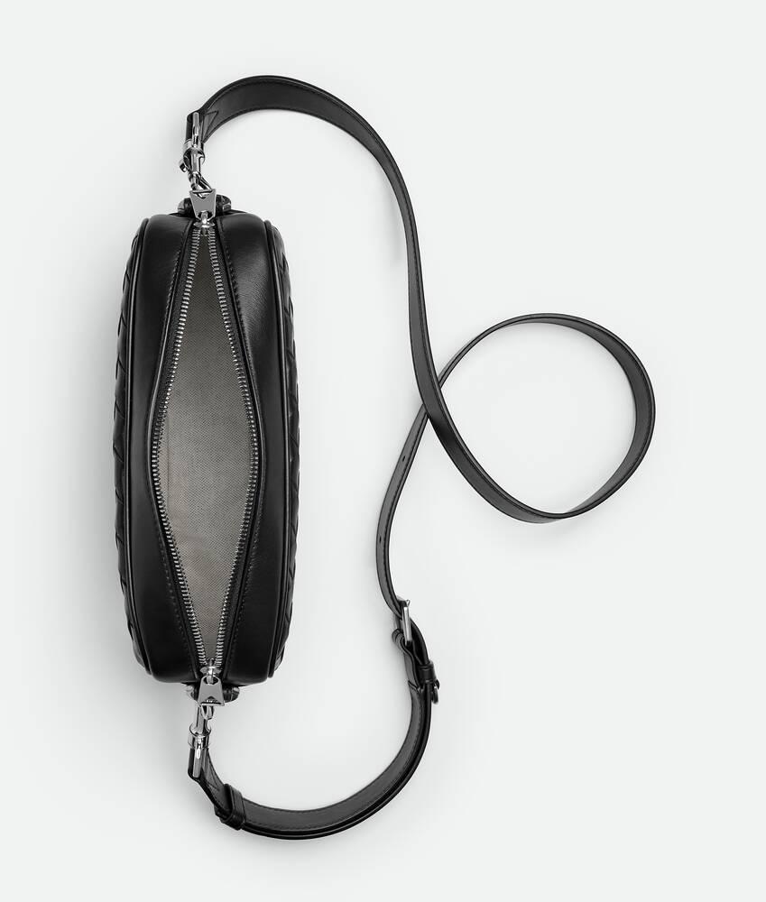 Men's Small Intrecciato Camera Bag in Black Product Image