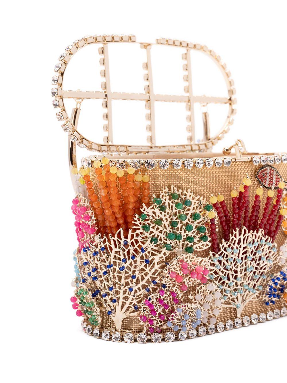 Holli beaded coral-reef mini tote bag Product Image