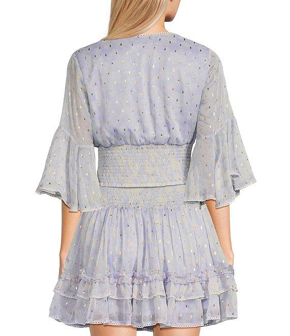 C&V Chelsea & Violet V-Neck Long Sleeve Coordinating Smocked Top Product Image