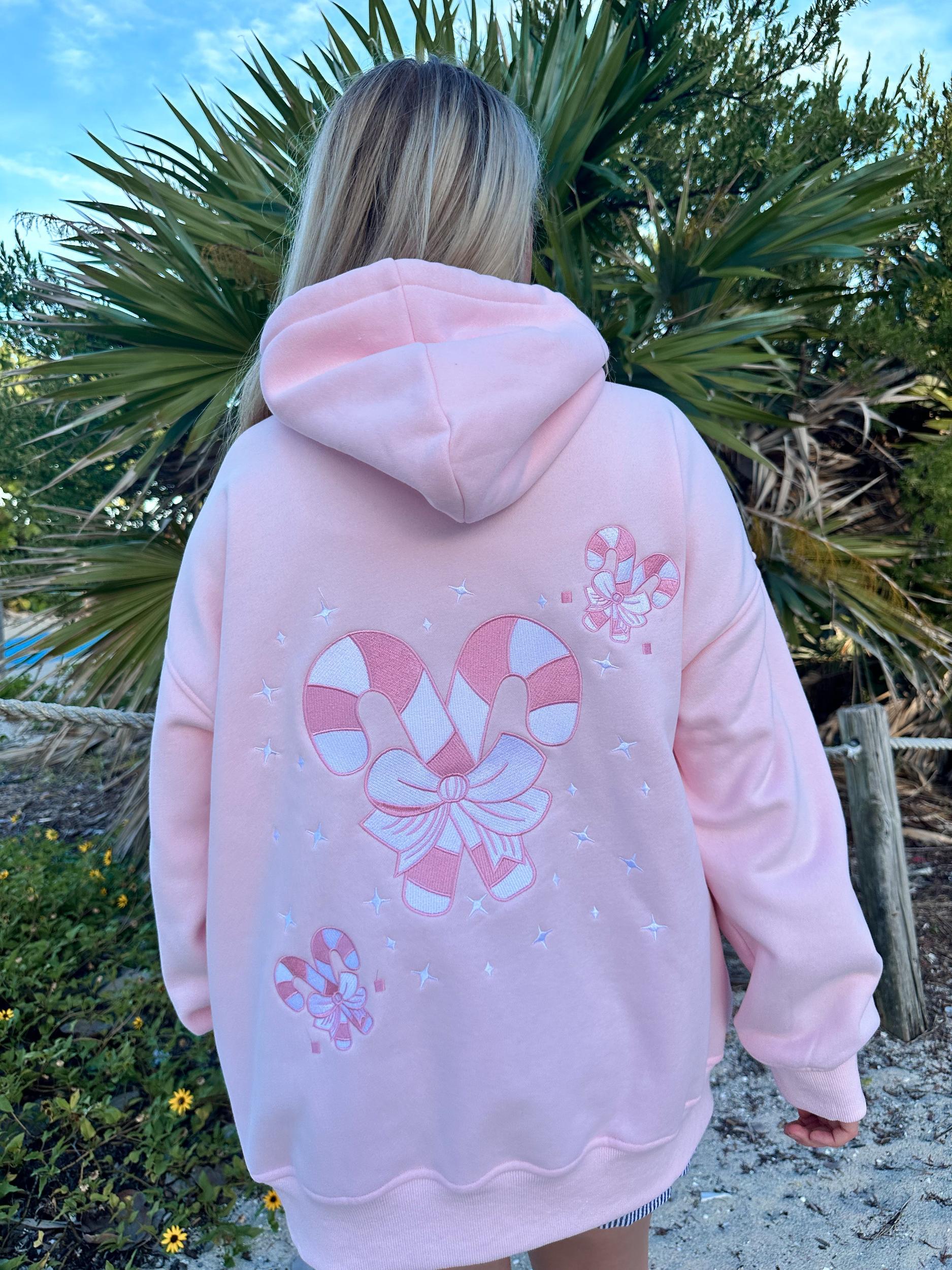 Light Pink Candy Cane Wonderland Hoodie Product Image