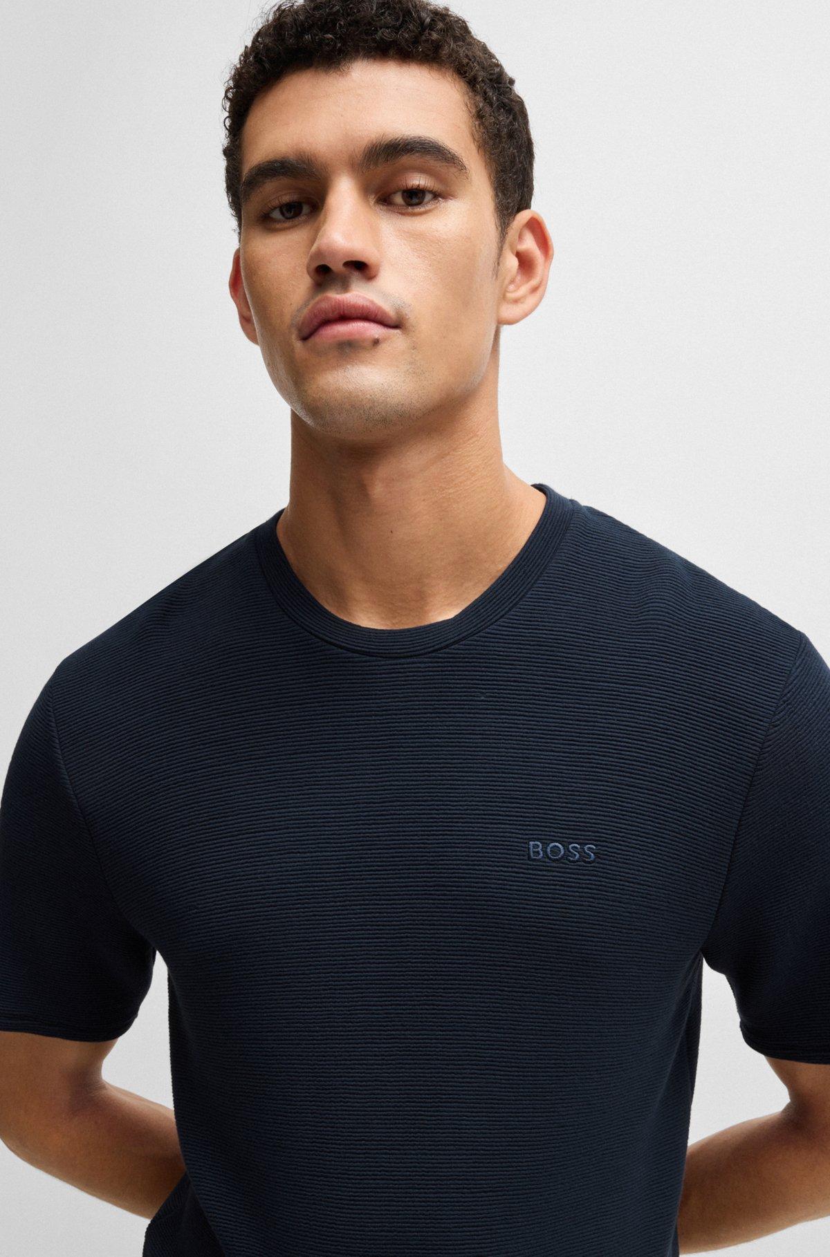 Ottoman-jersey pajama T-shirt with embroidered logo Product Image