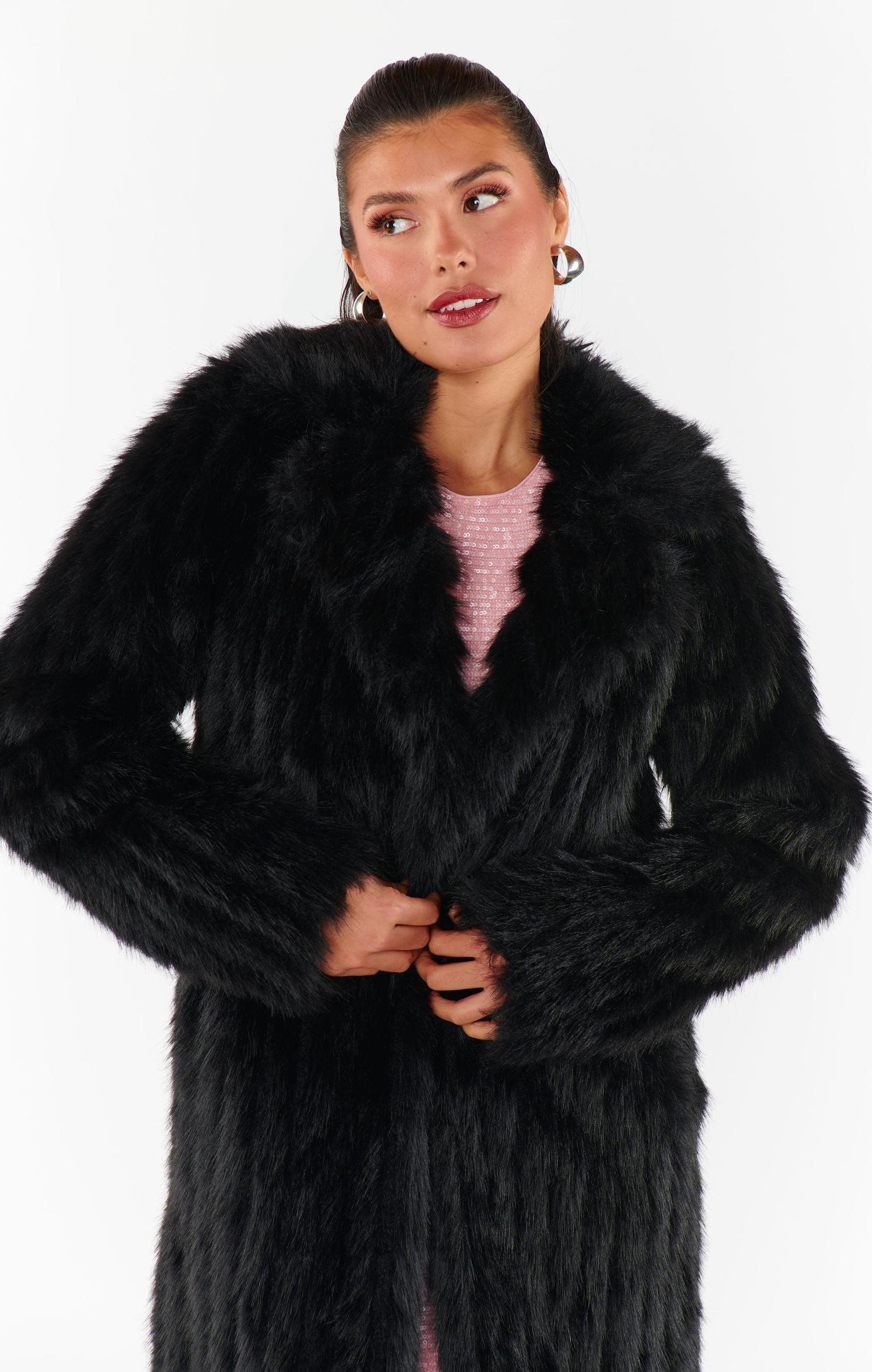 Plaza Coat ~ Black Faux Fur Product Image