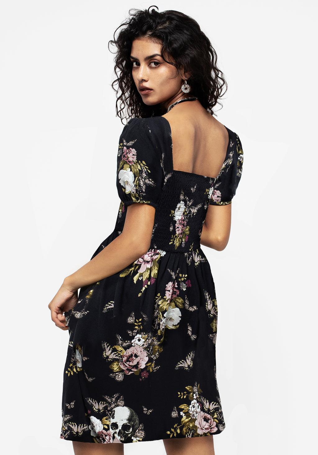 Revival Floral Puff Sleeve Shirred Mini Dress Product Image