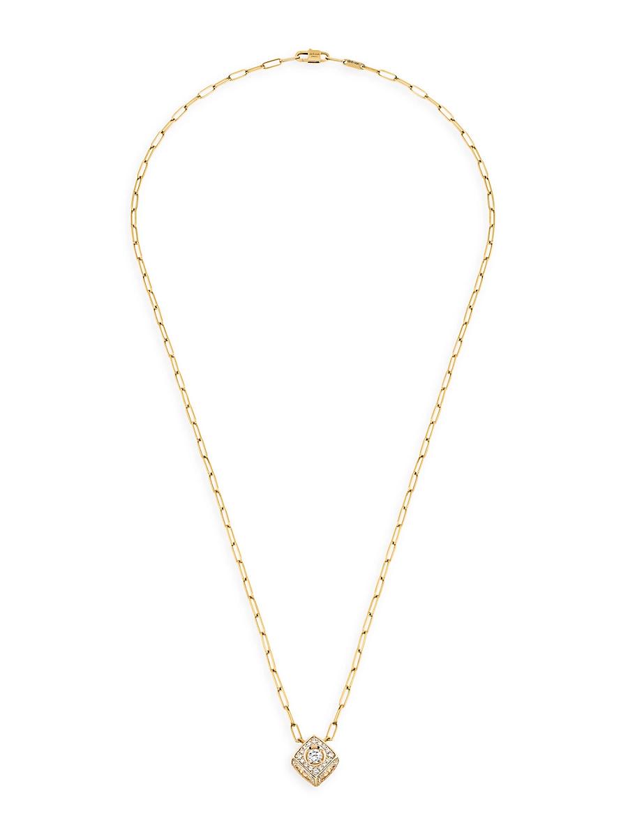 Womens Le Cube Diamant 18K Yellow Gold & 0.22 TCW Diamond Extra Large Pendant Necklace Product Image